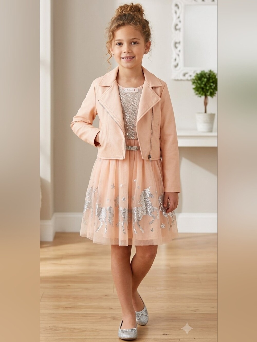 HOLIDAY UNICORN JACKET DRESS GIRLS SIZE 10
